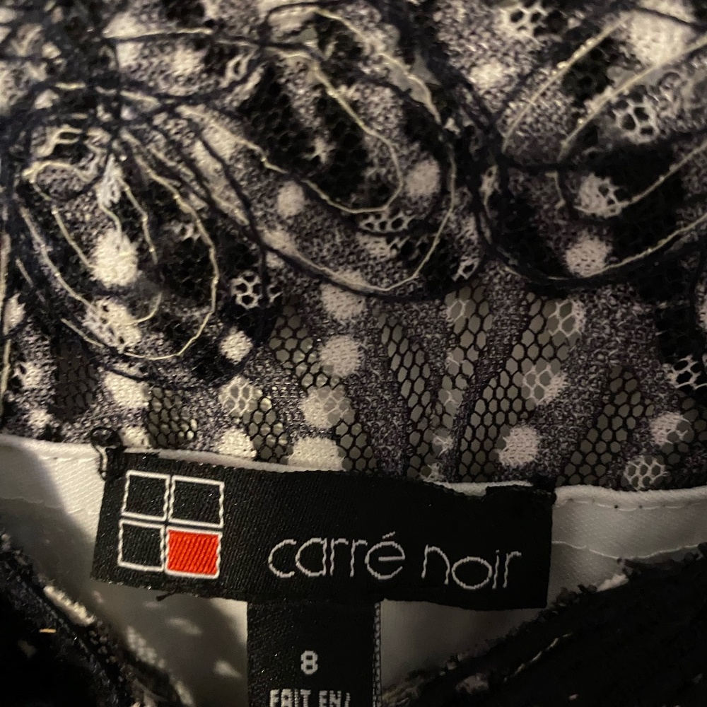 Size 8 pencil dress black and white with embroidery